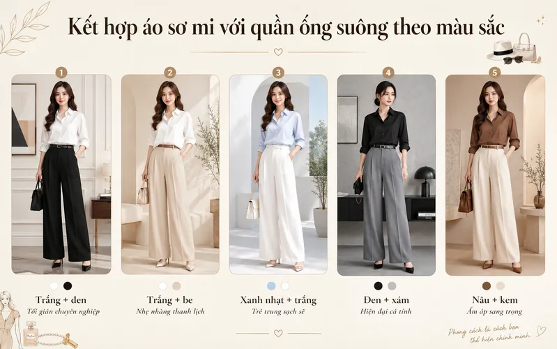 Màu sắc hài hòa giúp trang phục cân đối, tôn da và tạo hiệu ứng vóc dáng cao hơn.